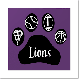 Lions sports paw Posters and Art